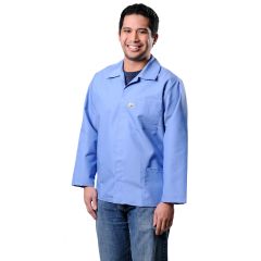 Desco Trustat® 73505 Heavy-Duty ESD Smock with 3 Pockets, Blue, Small