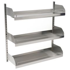 Eagle Stainless Steel Wall-Mounted Adjustable Shelf with Wire Front Ledges