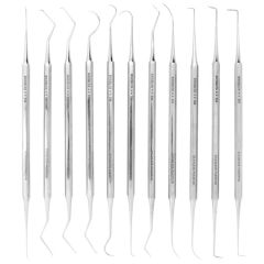 Excelta 334 ★★ 11 Piece Stainless Steel Probe Set with Precision Double Ended Scribes, 5.5" OAL