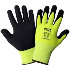 Global Glove CR18NFT Nitrile Palm Coated 18-Gauge Tuffalene® HDPE Cut-Resistant Gloves, High Visibility Yellow