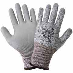 Global Glove PUG-111 Polyurethane Palm Coated 13-Gauge HDPE Cut-Resistant Gloves, Gray