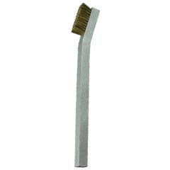 Conductive Scratch Brush with Triple Row 1-1/4" Brass 0.003" dia. Bristles, 7/16" Trim & 3/8" dia. Aluminum Handle, 6-7/16" OAL