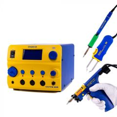 Hakko FM206-DTS 3-Port Rework Station w/ (1) Desolder, (1) Tweezer and (1) Solder Handpiece