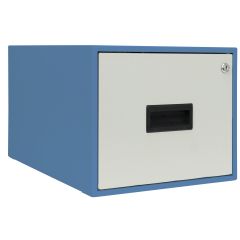 Gabinete individual con puerta para bancos de trabajo Workmaster, azul cielo, 12" x 15" x 18"