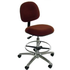 Industrial Seating Series 45 Bench Height Chair with Polished Aluminum Base, Fabric 