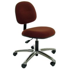 Industrial Seating Series 45 Desk Height Chair with Polished Aluminum Base, Fabric 