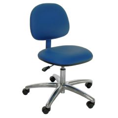 Industrial Seating Series 45 Desk Height ESD Chair with Polished Aluminum Base, Dissipative Vinyl 