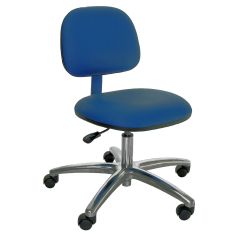 Industrial Seating Series 60 Desk Height ESD Chair with Polished Aluminum Base, Dissipative Vinyl 