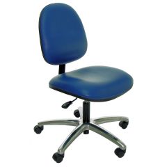 Industrial Seating Series 10 Desk Height Chair with Polished Aluminum Base, Vinyl 