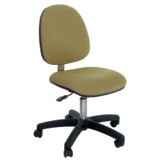 Industrial Seating Series 20S Desk Height ESD Chair with Small Waterfall Seat & Polished Aluminum Base, Dissipative Vinyl