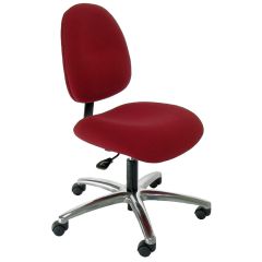 Industrial Seating Series 20W Desk Height Chair with Wide Waterfall Seat & Polished Aluminum Base, Fabric