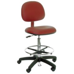 Industrial Seating Series 45 Bench Height Cleanroom ESD Chair with Black Nylon Base, Dissipative Viny