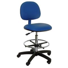 Industrial Seating Series 45 Bench Height ESD Chair with Black Nylon Base, Dissipative Vinyl