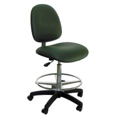 Industrial Seating Series 20W Bench Height ESD Chair with Wide Waterfall Seat & Black Nylon Base, Dissipative Vinyl 