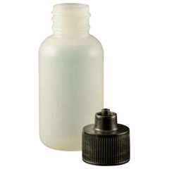 Jensen Global JG1.0BC Boston Round LPDE Bottle with Black Luer Lock Cap, 1oz.