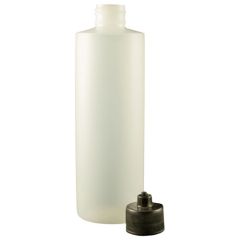 Jensen Global JG8.0BC Cylinder HDPE Bottle with Black Luer Lock Cap, 8oz.