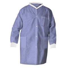 Kimtech™ A8 Certified Disposable Knee-Length Lab Coats with 3 Pockets, Blue