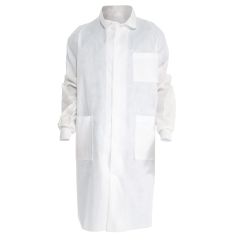 Kimtech™ A8 Certified Disposable Knee-Length Lab Coats with Extra Protection & 3 Pockets, White