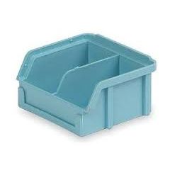 LEWISBins PB20-X Plastibox® Parts Bin with Molded Dividers, Light Blue, 4" x 7" x 2.9"