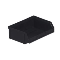 LEWISBins PB22-XXL Plastibox® ESD Parts Bin with Molded Dividers, Black, 8.8" x 6.6" x 2.9"