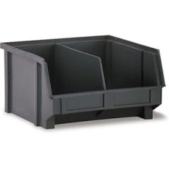 LEWISBins PB41-XXL Plastibox® ESD Parts Bin with Molded Dividers, Black, 11.4" x 12.8" x 6"