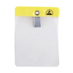 Menda 35010 ESD-Safe Vertical Badge Holder with Clip, Yellow, 2.375" x 3"