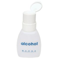 Menda 35216 Euro-Style HDPE Bottle with "Alcohol" Print & White Twist-Lock Pump, 8 oz. 