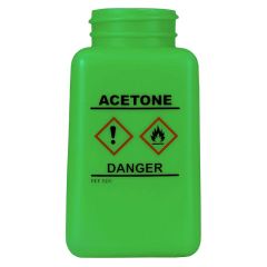 Menda 35732 HDPE DurAstatic™ Dissipative "Acetone" HCS Printed Bottle, Green, 6 oz.