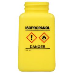 Menda 35738 HDPE DurAstatic™ Dissipative "Isopropanol" HCS Printed Bottle, Yellow, 6 oz.