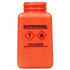 Menda 35739 HDPE DurAstatic™ Dissipative "Isopropanol" HCS Printed Bottle, Orange, 6 oz.