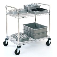 Metro 2SPN33ABR Brite Two Shelf Heavy Duty Utility Cart, 18" x 36"