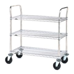 Metro 3SPN33DC Chrome Three Shelf Heavy Duty Utility Cart, 18" x 36"