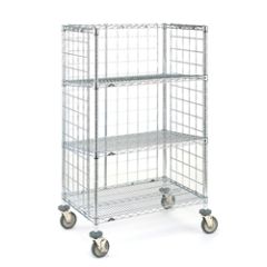 Metro AST35MC Slanted Dolly Truck with 3 Super Erecta Shelves, 24x36x62" 