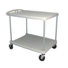 Metro myCart 2-Shelf Polymer Utility Cart w/ Chrome Posts, Gray, 28"x40"x37"