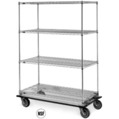 Metro N536JC Chrome 4-Shelf Wire Dolly Truck, Includes Casters,  24x36x63" 