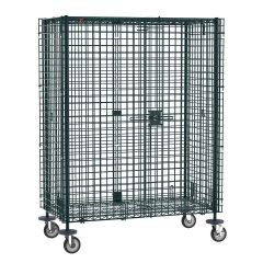 Metro SEC35EK3 Metroseal® Green Security Cart with Braking Casters, fits 18" x 48" Shelves