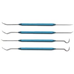 Moody Tools 55-1945 Blue Anodized Aluminum 25 Mil Double-End 4-Piece Probe Set