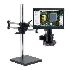 OC White TKSS-AF Super-Scope® AF+ Intelligent Autofocus Video Inspection System with Ball-Bearing Dual Arm Boom Stand, 12" Monitor & Ring Light