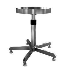 Adjustable Height Cleanroom Stool, Stainless Steel