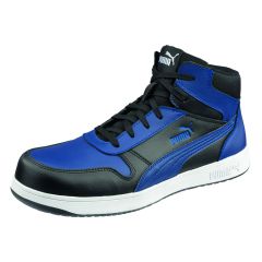 PUMA Safety Frontcourt Static Dissipative Men's Mid Leather Safety Shoe, Black/Blue (Pair)