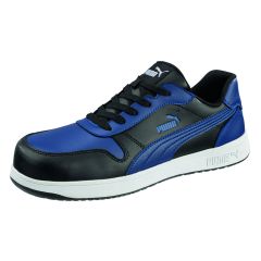 PUMA Safety Frontcourt Static Dissipative Men's Low Leather Safety Shoe, Black/Blue (Pair)