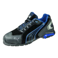 PUMA Safety Rio Static Dissipative Men's Low Leather Safety Shoe, Black/Blue (Pair)