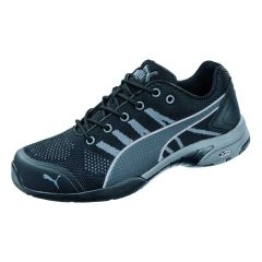 PUMA Safety Celebrity Static Dissipative Women's Low Knit Safety Shoe, Black/Gray (Pair)