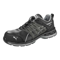 PUMA Safety Velocity 2.0 Static Dissipative Men's Low Leather Safety Shoe, Black/Gray (Pair)