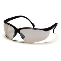 Pyramex SB1880S Venture II Wrap Around Safety Glasses, Black Frame & Indoor/Outdoor Mirror Lens