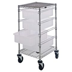 Bin Cart with 4 Rails, 24" x 21" x 45"