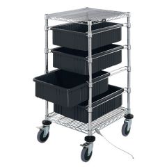 Bin Cart with 4 Rails, 24" x 21" x 45"