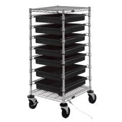 Bin Cart with 7 Rails, 24" x 21" x 45"