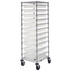 Bin Cart with 7 Rails, 24" x 21" x 69"