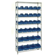 Wire Shelving System with 7 Shelves, 36" x 18" x 74"